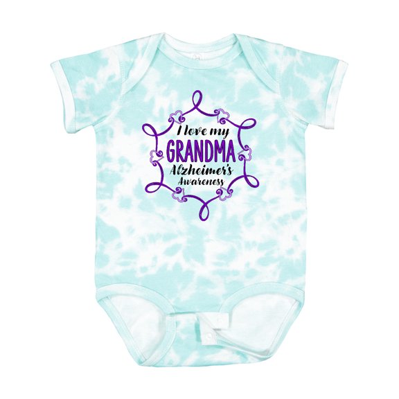 Inktastic I Love My Grandma Alzheimer's Awareness with Purple Hearts Boys or Girls Baby Bodysuit