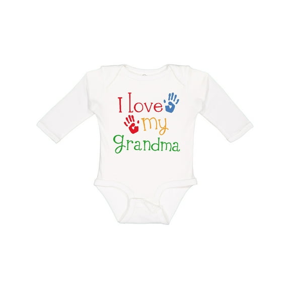 Inktastic I Love My Grandma Boys or Girls Long Sleeve Baby Bodysuit