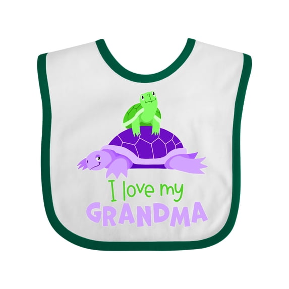 Inktastic I Love My Grandma Cute Turtle Family Boys or Girls Baby Bib