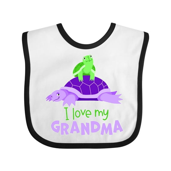 Inktastic I Love My Grandma Cute Turtle Family Boys or Girls Baby Bib