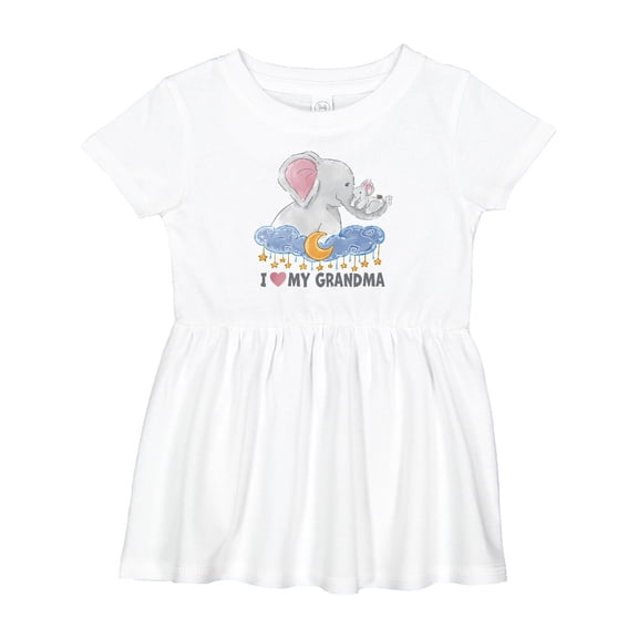 Inktastic I Love My Grandma Elephant Family Girls Baby Dress