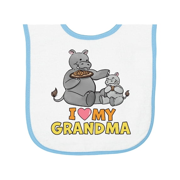 Inktastic I Love My Grandma Hippos Baby Terry Cloth Bib