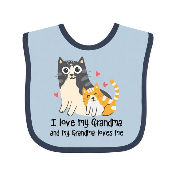 Inktastic I Love My Grandma Loves Me Cat Boys or Girls Baby Bib