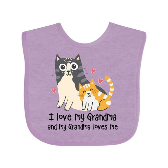 Inktastic I Love My Grandma Loves Me Cat Boys or Girls Baby Bib