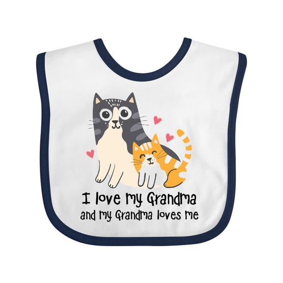 Inktastic I Love My Grandma Loves Me Cat Boys or Girls Baby Bib