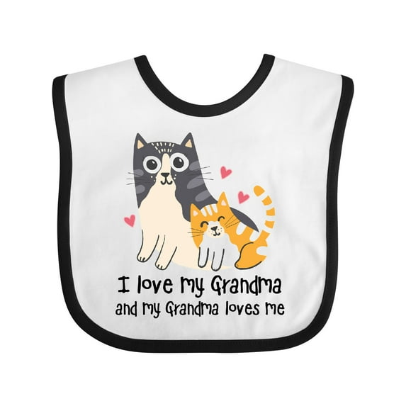 Inktastic I Love My Grandma Loves Me Cat Boys or Girls Baby Bib