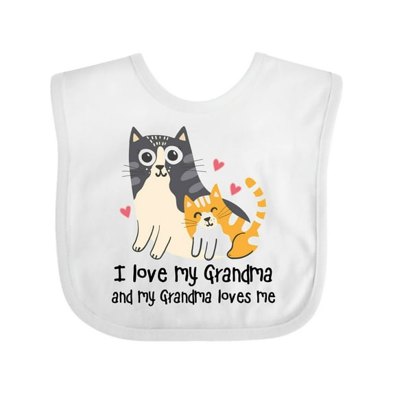 Inktastic I Love My Grandma Loves Me Cat Boys or Girls Baby Bib