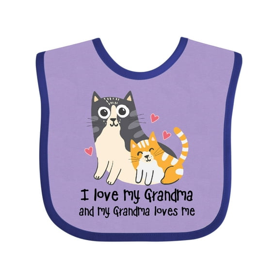 Inktastic I Love My Grandma Loves Me Cat Boys or Girls Baby Bib