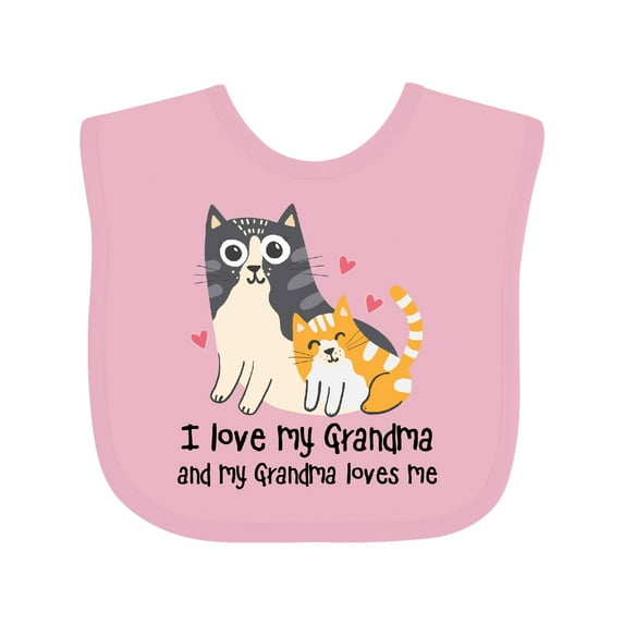 Inktastic I Love My Grandma Loves Me Cat Boys or Girls Baby Bib