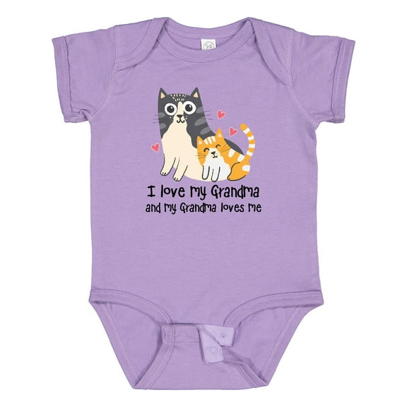 Inktastic I Love My Grandma Loves Me Cat Boys or Girls Baby Bodysuit