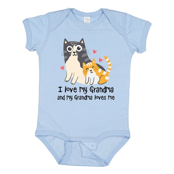 Inktastic I Love My Grandma Loves Me Cat Boys or Girls Baby Bodysuit