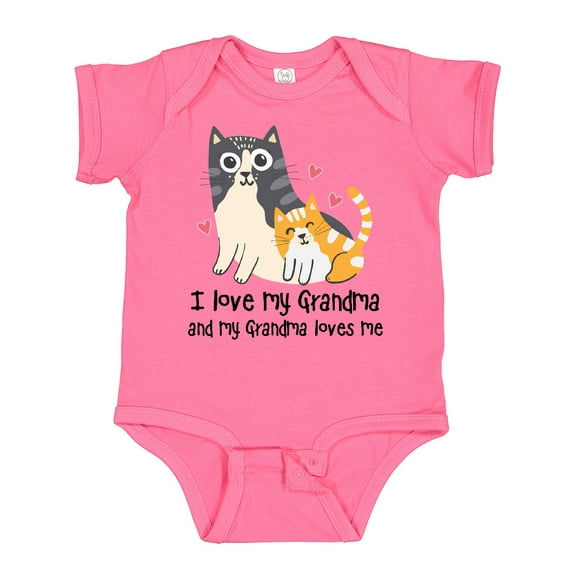 Inktastic I Love My Grandma Loves Me Cat Boys or Girls Baby Bodysuit