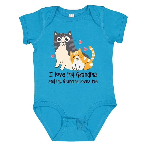 Inktastic I Love My Grandma Loves Me Cat Boys or Girls Baby Bodysuit