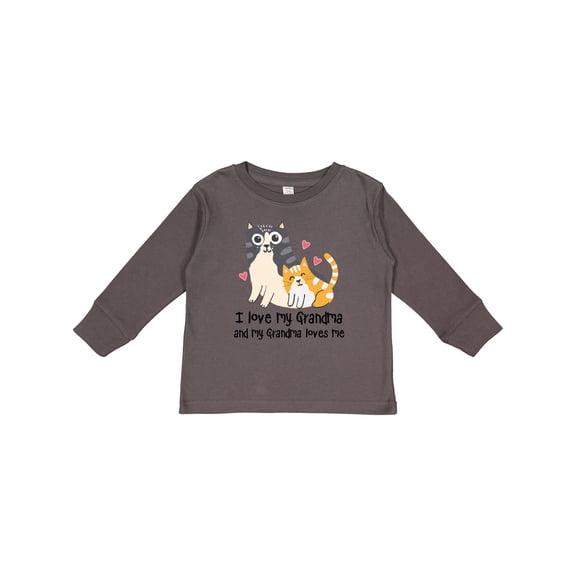 Inktastic I Love My Grandma Loves Me Cat Boys or Girls Long Sleeve Toddler T-Shirt