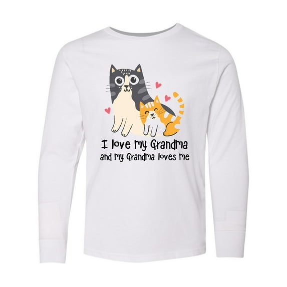 Inktastic I Love My Grandma Loves Me Cat Long Sleeve Youth T-Shirt