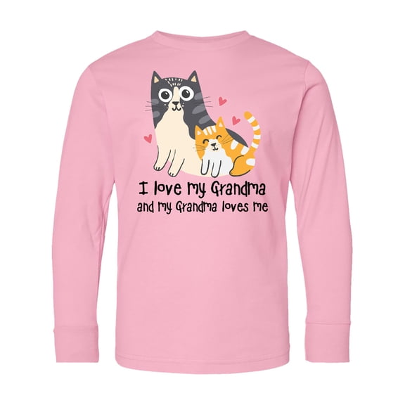 Inktastic I Love My Grandma Loves Me Cat Long Sleeve Youth T-Shirt
