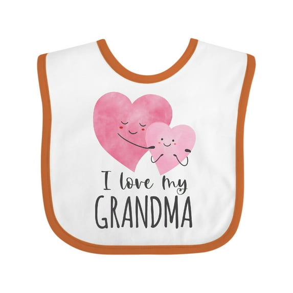 Inktastic I Love My Grandma Two Hugging Hearts Boys or Girls Baby Bib
