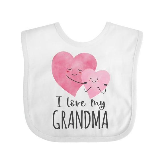 Inktastic I Love My Grandma Two Hugging Hearts Boys or Girls Baby Bib