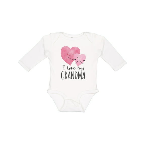 Inktastic I Love My Grandma Two Hugging Hearts Boys or Girls Long Sleeve Baby Bodysuit