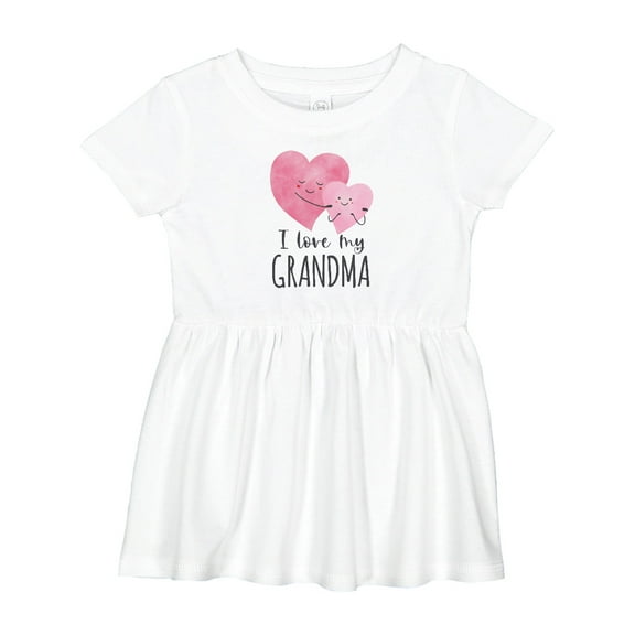 Inktastic I Love My Grandma Two Hugging Hearts Girls Baby Dress