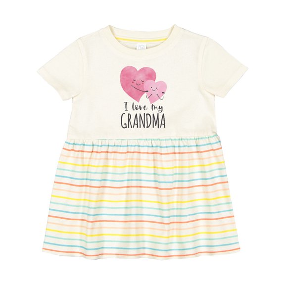 Inktastic I Love My Grandma Two Hugging Hearts Girls Baby Dress
