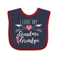 thumbnail image 1 of Inktastic I Love My Grandma and Grandpa Heart and Arrows Boys or Girls Baby Bib, 1 of 4
