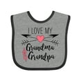 thumbnail image 1 of Inktastic I Love My Grandma and Grandpa Heart and Arrows Boys or Girls Baby Bib, 1 of 4
