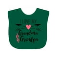 thumbnail image 1 of Inktastic I Love My Grandma and Grandpa Heart and Arrows Boys or Girls Baby Bib, 1 of 4