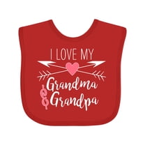 Inktastic I Love My Grandma and Grandpa Heart and Arrows Boys or Girls Baby Bib
