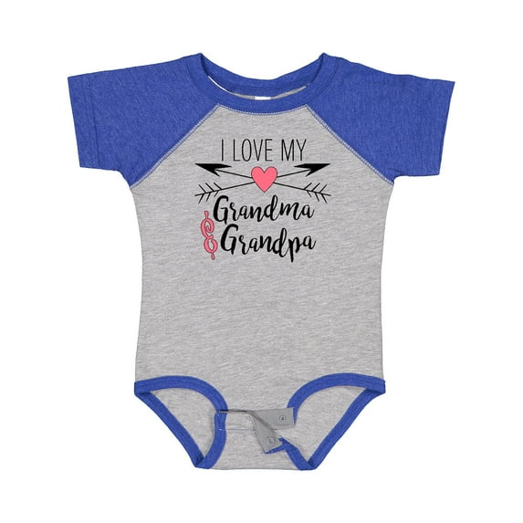 Inktastic I Love My Grandma and Grandpa Heart and Arrows Boys or Girls Baby Bodysuit