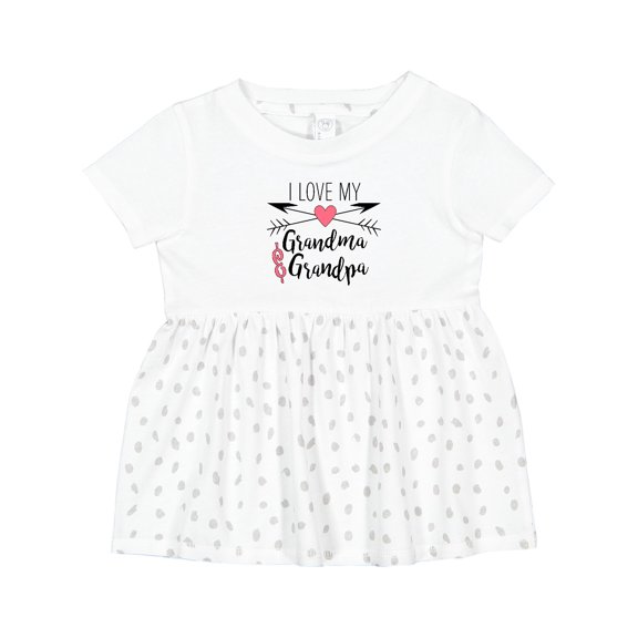 Inktastic I Love My Grandma and Grandpa Heart and Arrows Girls Baby Dress