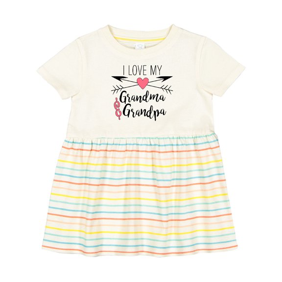 Inktastic I Love My Grandma and Grandpa Heart and Arrows Girls Baby Dress