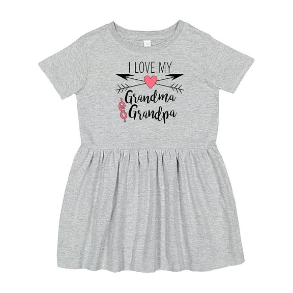 Inktastic I Love My Grandma and Grandpa Heart and Arrows Girls Toddler Dress