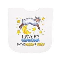 Inktastic I Love My Grandma to the Moon and Back Cute Sheep Baby Terry Cloth Bib