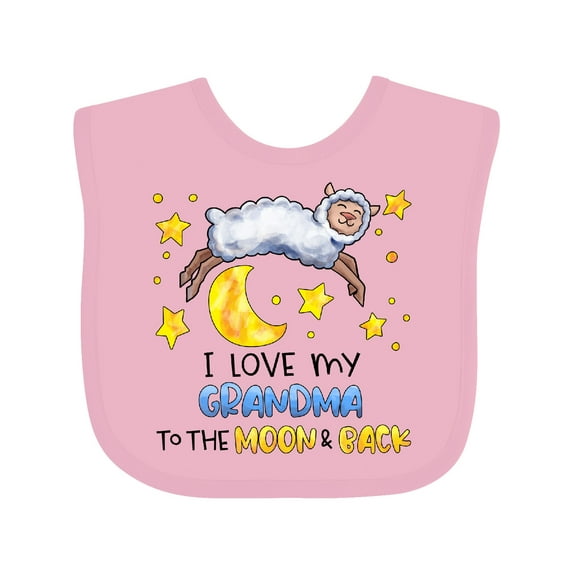 Inktastic I Love My Grandma to the Moon and Back Cute Sheep Boys or Girls Baby Bib
