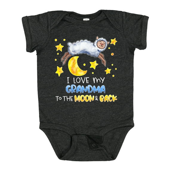 Inktastic I Love My Grandma to the Moon and Back Cute Sheep Boys or Girls Baby Bodysuit