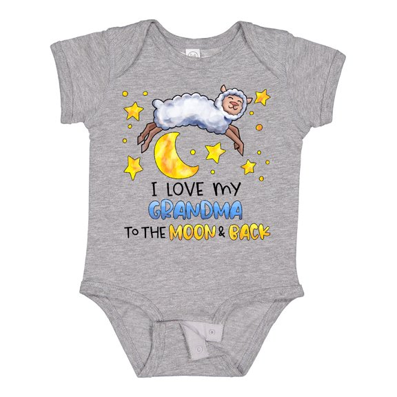 Inktastic I Love My Grandma to the Moon and Back Cute Sheep Boys or Girls Baby Bodysuit