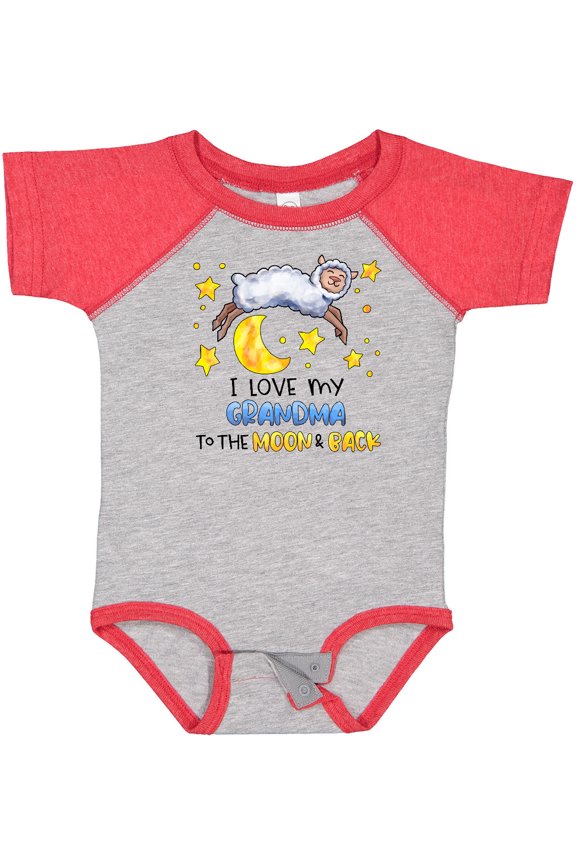 I Love My Grandma to the Moon and Back Cute Sheep Boys or Girls Baby Bodysuit