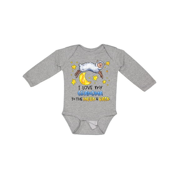 Inktastic I Love My Grandma to the Moon and Back Cute Sheep Boys or Girls Long Sleeve Baby Bodysuit