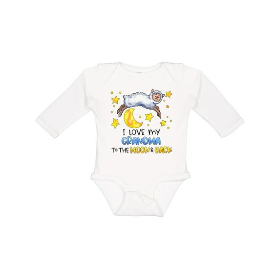 Inktastic I Love My Grandma to the Moon and Back Cute Sheep Boys or Girls Long Sleeve Baby Bodysuit