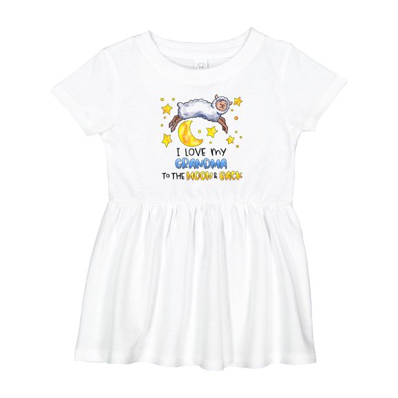 Inktastic I Love My Grandma to the Moon and Back Cute Sheep Girls Baby Dress