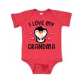 thumbnail image 1 of Inktastic I Love My Grandma with Cute Penguin and Hearts Girls Baby Bodysuit, 1 of 4