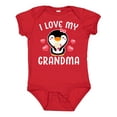 thumbnail image 1 of Inktastic I Love My Grandma with Cute Penguin and Hearts Girls Baby Bodysuit, 1 of 5