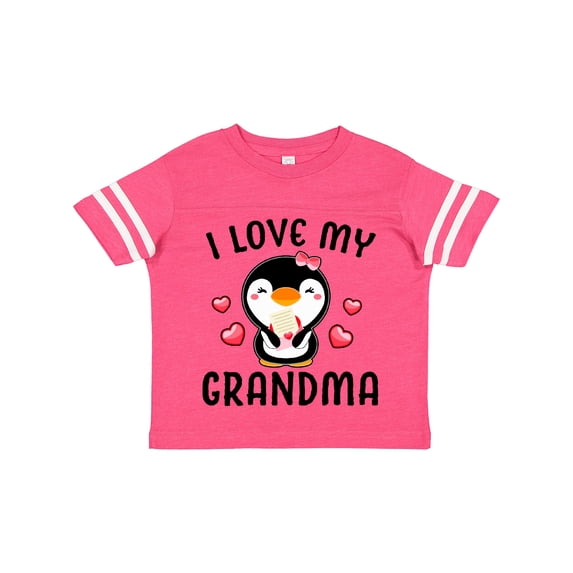 Inktastic I Love My Grandma with Cute Penguin and Hearts Girls Toddler T-Shirt