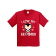 thumbnail image 1 of Inktastic I Love My Grandma with Cute Penguin and Hearts Youth T-Shirt, 1 of 5