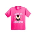 thumbnail image 1 of Inktastic I Love My Grandma with Cute Penguin and Hearts Youth T-Shirt, 1 of 5