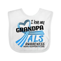 Inktastic I Love My Grandpa ALS Awareness Support, Care, Cure Boys or Girls Baby Bib