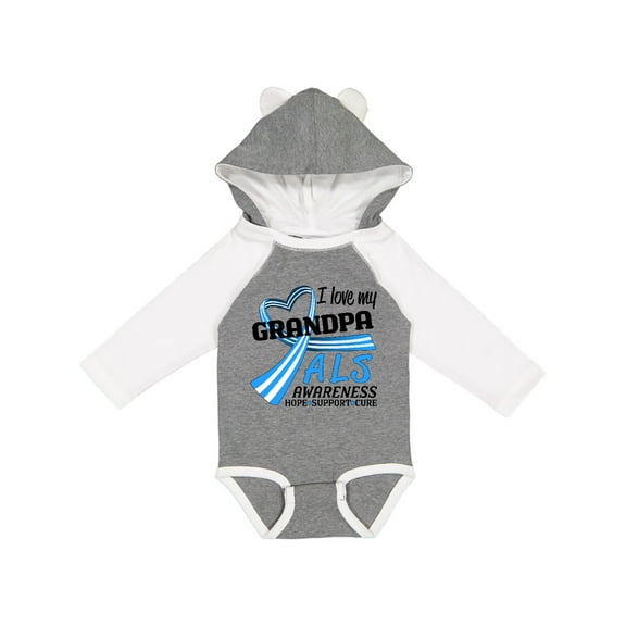 Inktastic I Love My Grandpa ALS Awareness Support, Care, Cure Boys or Girls Long Sleeve Baby Bodysuit