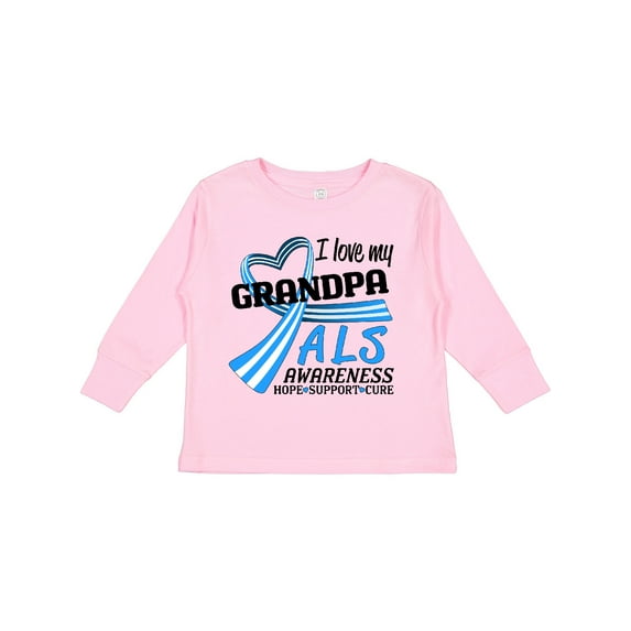 Inktastic I Love My Grandpa ALS Awareness Support, Care, Cure Boys or Girls Long Sleeve Toddler T-Shirt