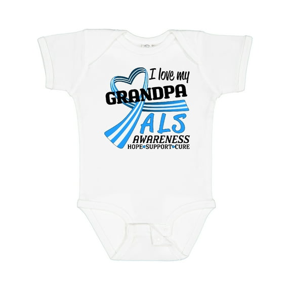 Inktastic I Love My Grandpa ALS Awareness Support, Care, Cure Boys or Girls Baby Bodysuit